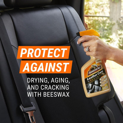 Car Leather Cleaner Spray, Beeswax Leather Care Spray for Cars, Trucks, Motorcycles, 16 Oz Each